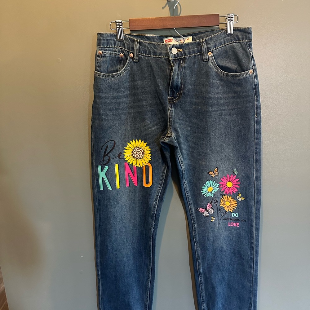 Embroidered Be Kind Jeans